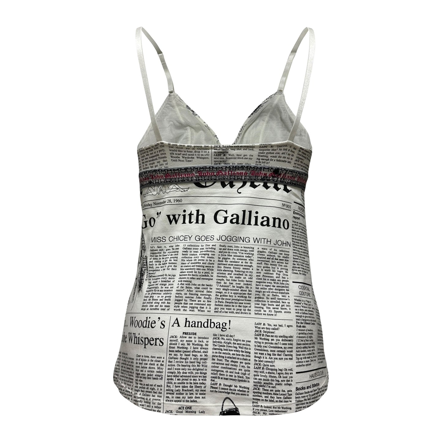 JOHN GALLIANO Newspaper Print Camisole