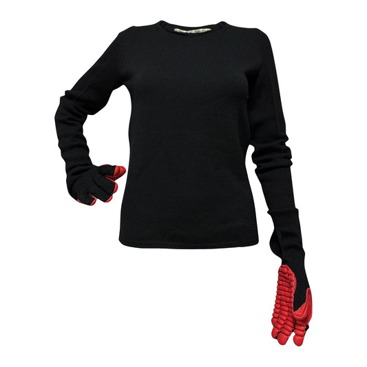 COMME DES GARÇONS Fall Winter 2017 Rubber Gloves Convertible Knit Sweater
