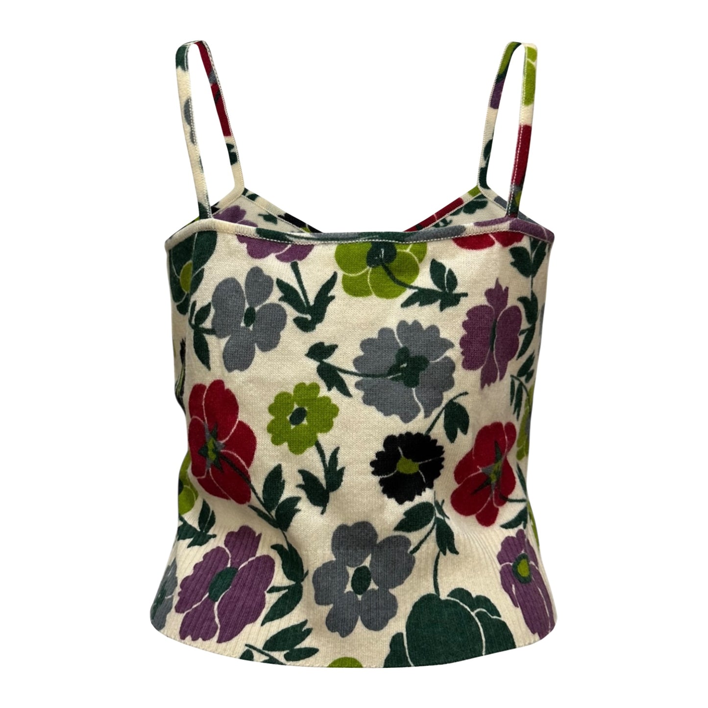 CHRISTIAN DIOR Fall Winter 2001 Floral Print Knit Camisole