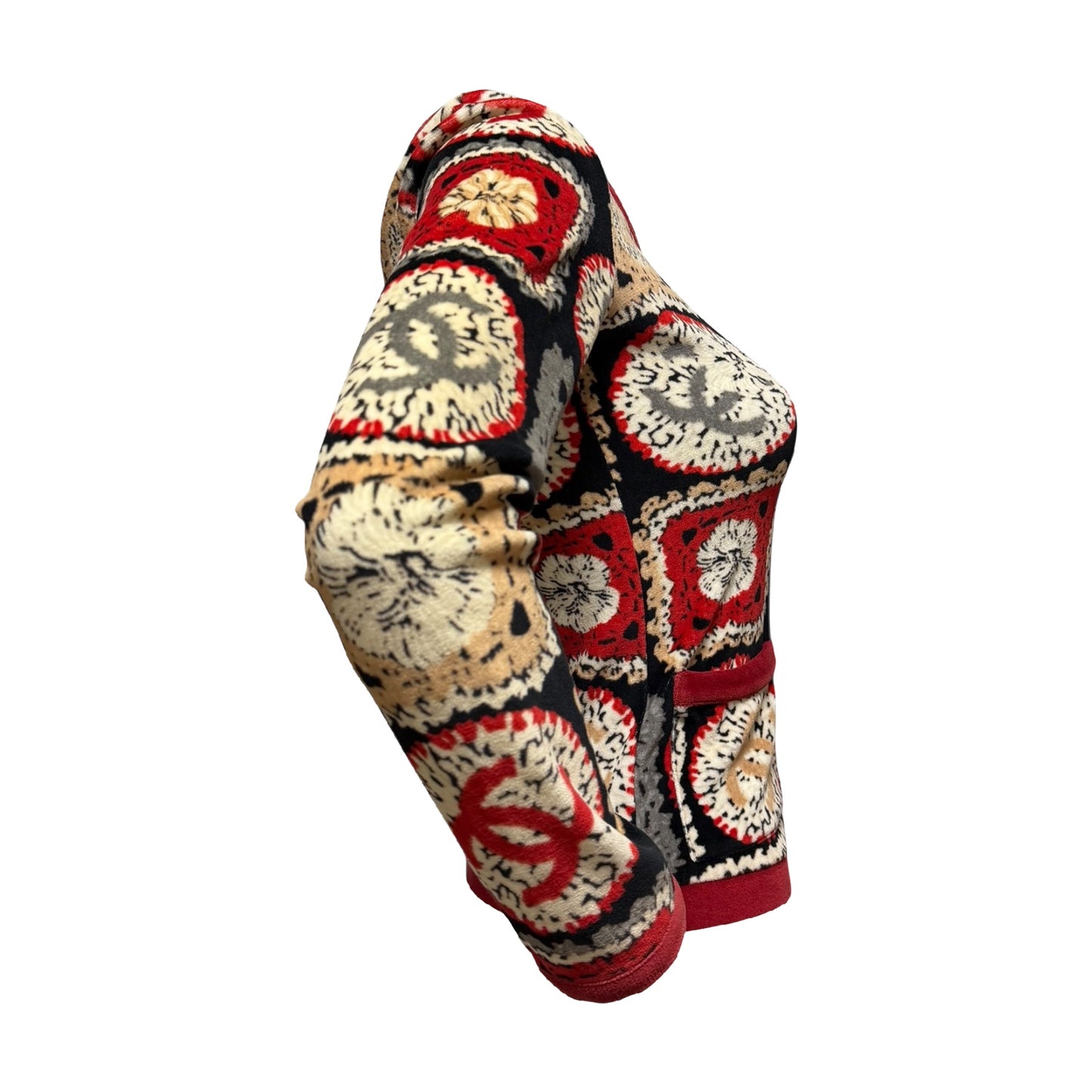 CHANEL Sport Spring Summer 2009 Patchwork Print Velour Zip-Up Jacket