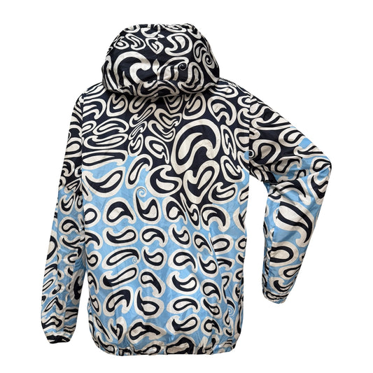 MIU MIU 2015 Cruise Collection Nylon Abstract Swirl Print Hooded Zip-Up Jacket