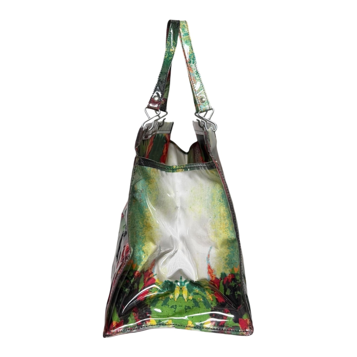 JEAN PAUL GAULTIER Spring Summer 2000 Psychedelic Face Print PVC Tote Bag