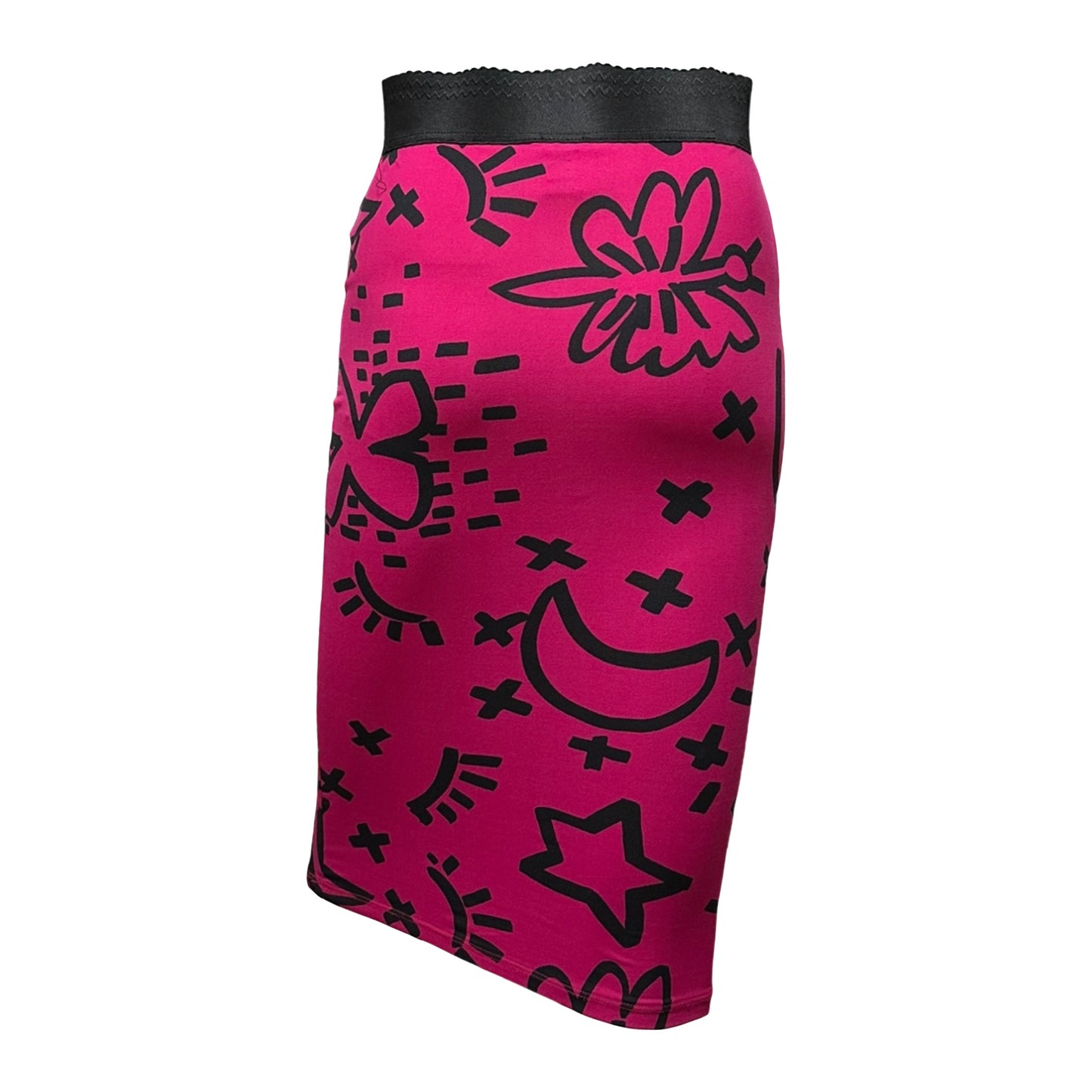 D&G Fall Winter 2003 Graffiti Print High Waisted Pencil Skirt