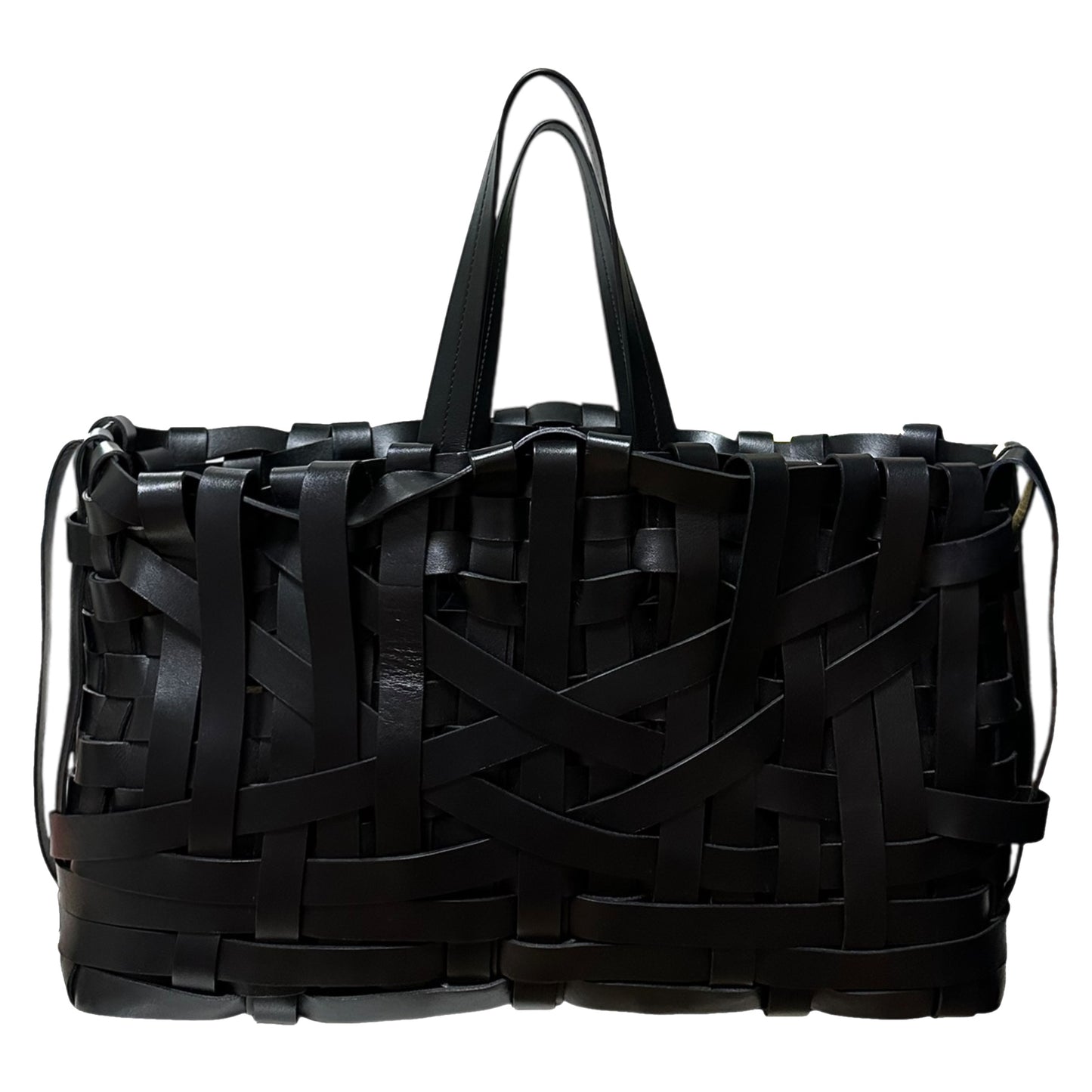 JIL SANDER Resort 2021 Leather Woven Tote Bag