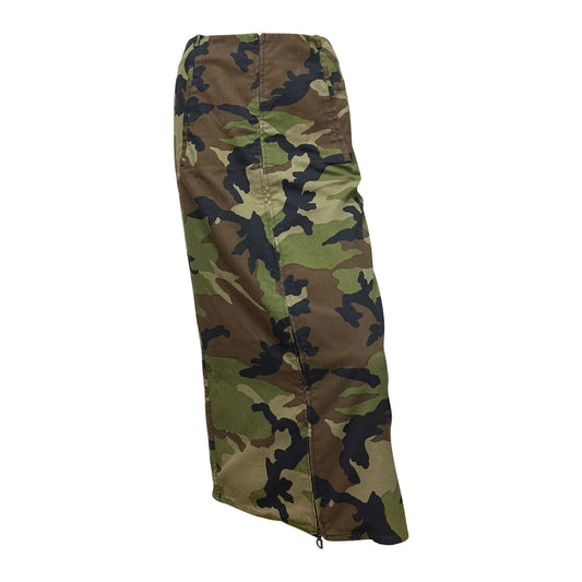 CHRISTIAN DIOR Spring Summer 2001 Camouflage Zip Up Maxi Skirt