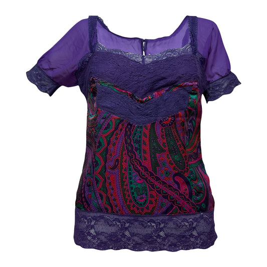 D&G Fall Winter 2004 Paisley Print Lace Trim Top