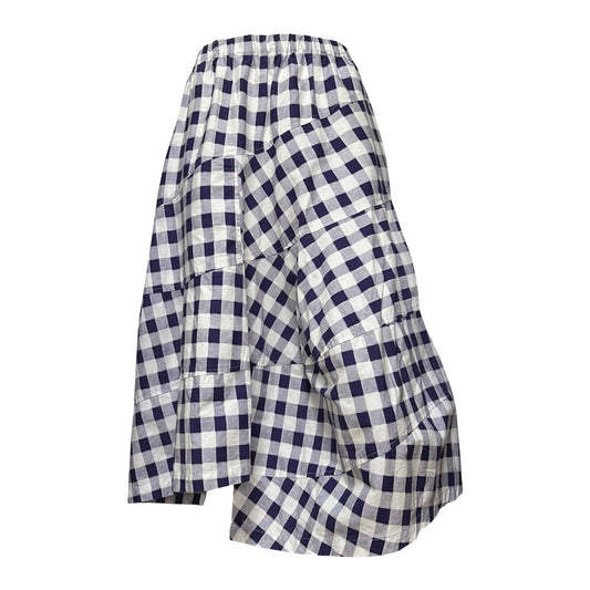 TRICOT COMME DES GARÇONS Gingham Check Asymmetric Midi Skirt