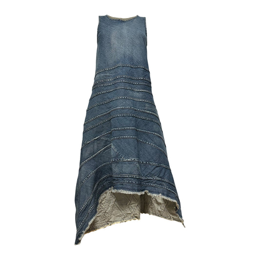 JUNYA WATANABE Asymmetric Patchwork Denim Midi Dress