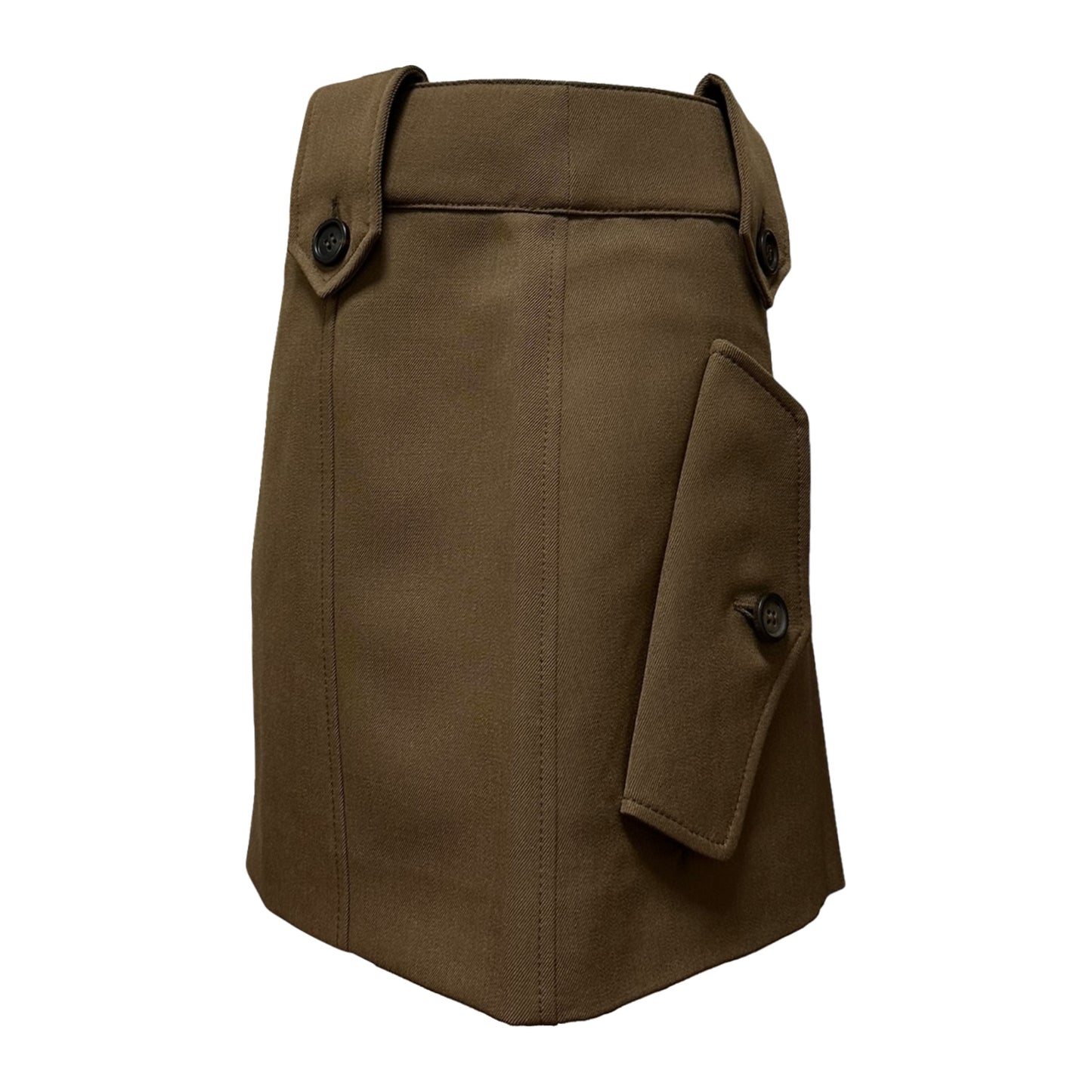 MIU MIU Spring Summer 2024 Mud Gabardine Mini Skirt