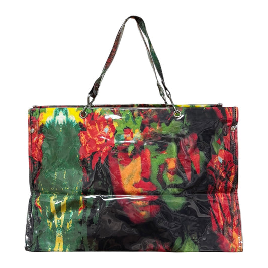 JEAN PAUL GAULTIER Spring Summer 2000 Psychedelic Face Print PVC Tote Bag