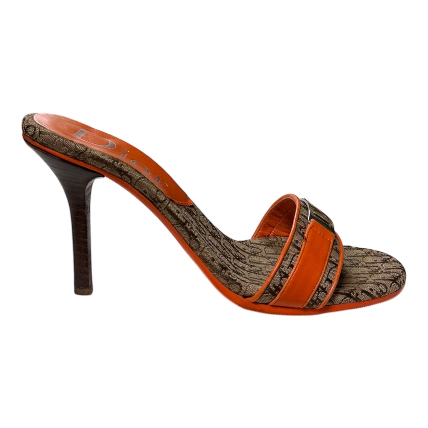 CHRISTIAN DIOR Spring Summer 2005 Diorissimo-Style Trotter Slide Heeled Mule Sandals