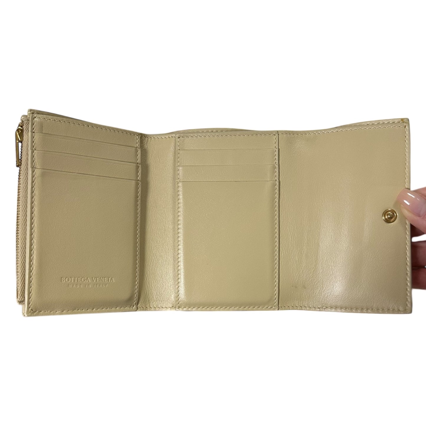 BOTTEGA VENETA Leather Zip Trifold Wallet