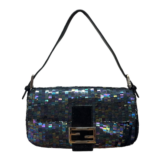 FENDI Fall Winter 1999 Sequins and Calf Hair Baguette Bag