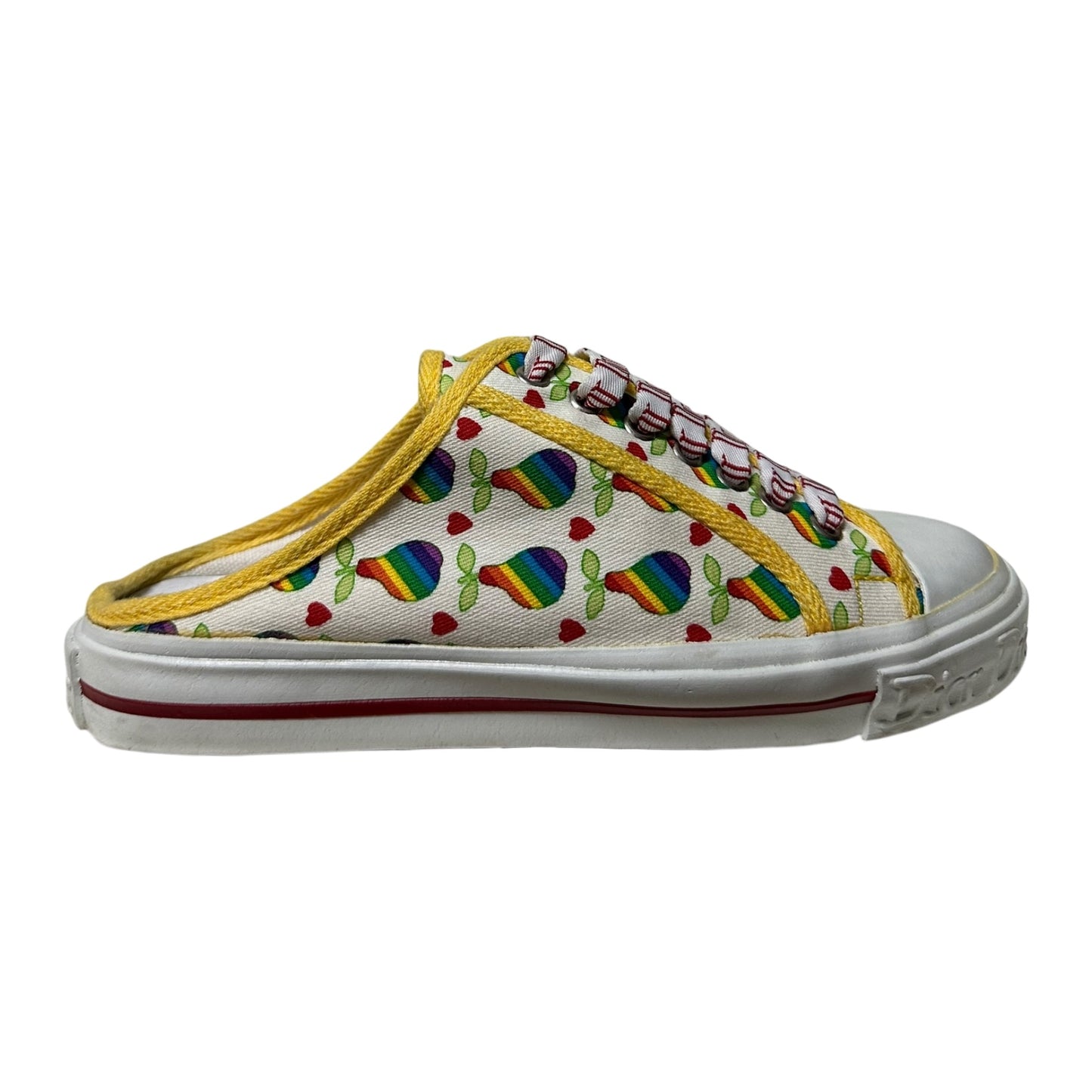 CHRISTIAN DIOR Spring Summer 2002 Pear Print Canvas Mule Sneakers