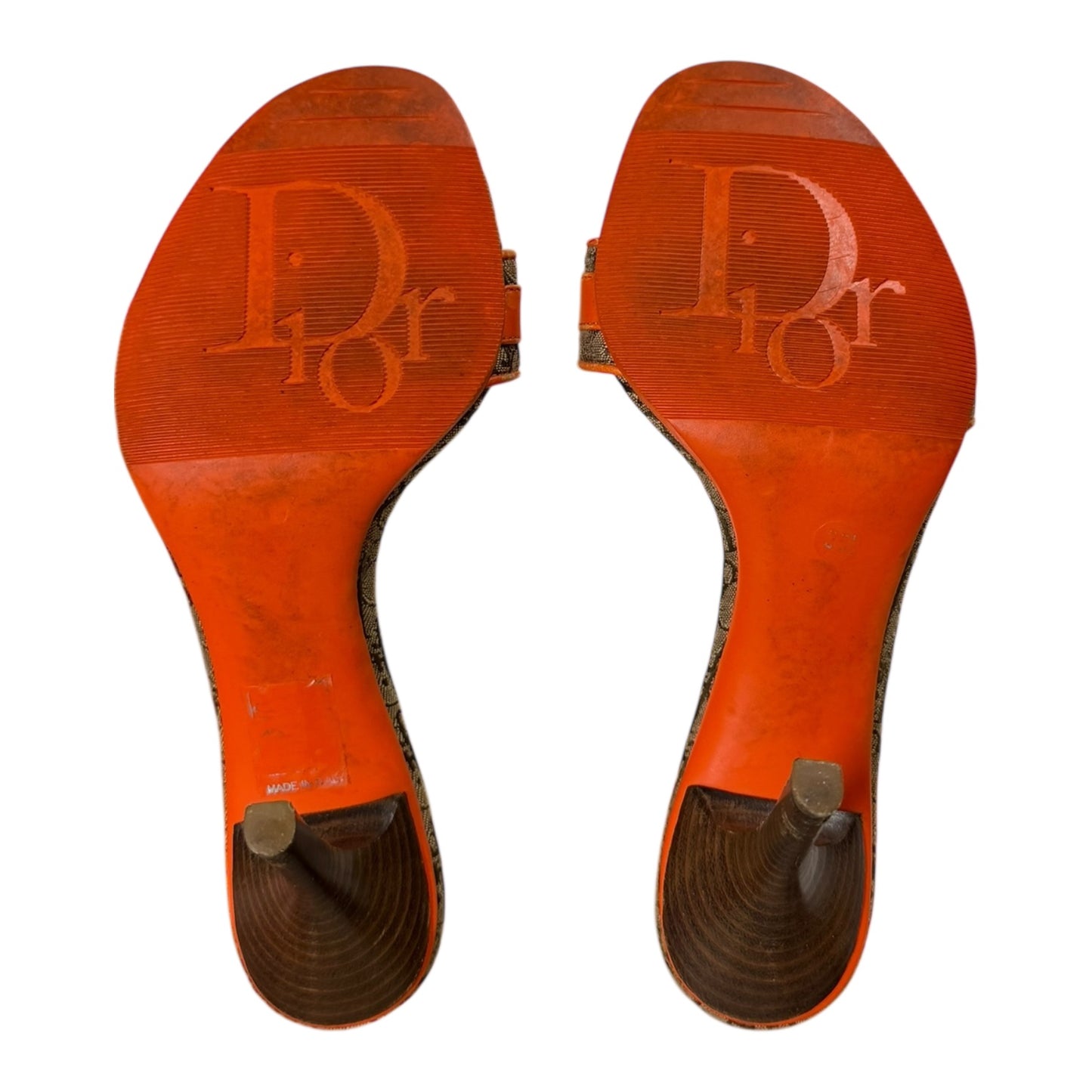 CHRISTIAN DIOR Spring Summer 2005 Diorissimo-Style Trotter Slide Heeled Mule Sandals