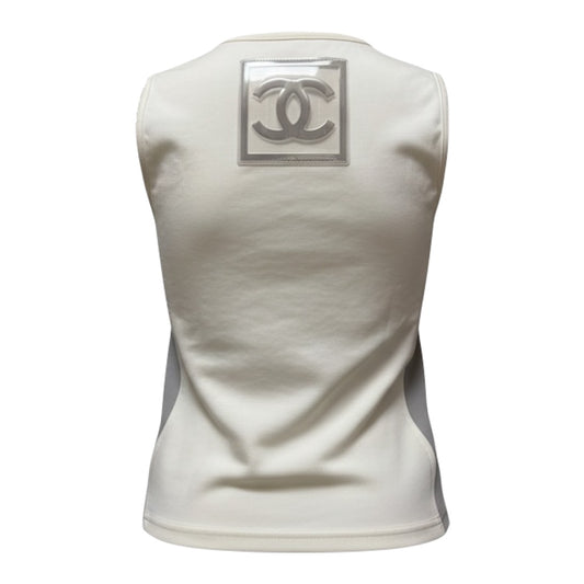 CHANEL Sport Spring Summer 2001 CC Logo Patch Technical Tank Top