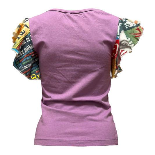 D&G Spring Summer 2002 “Glamour” Graphic Frill Sleeve T-Shirt