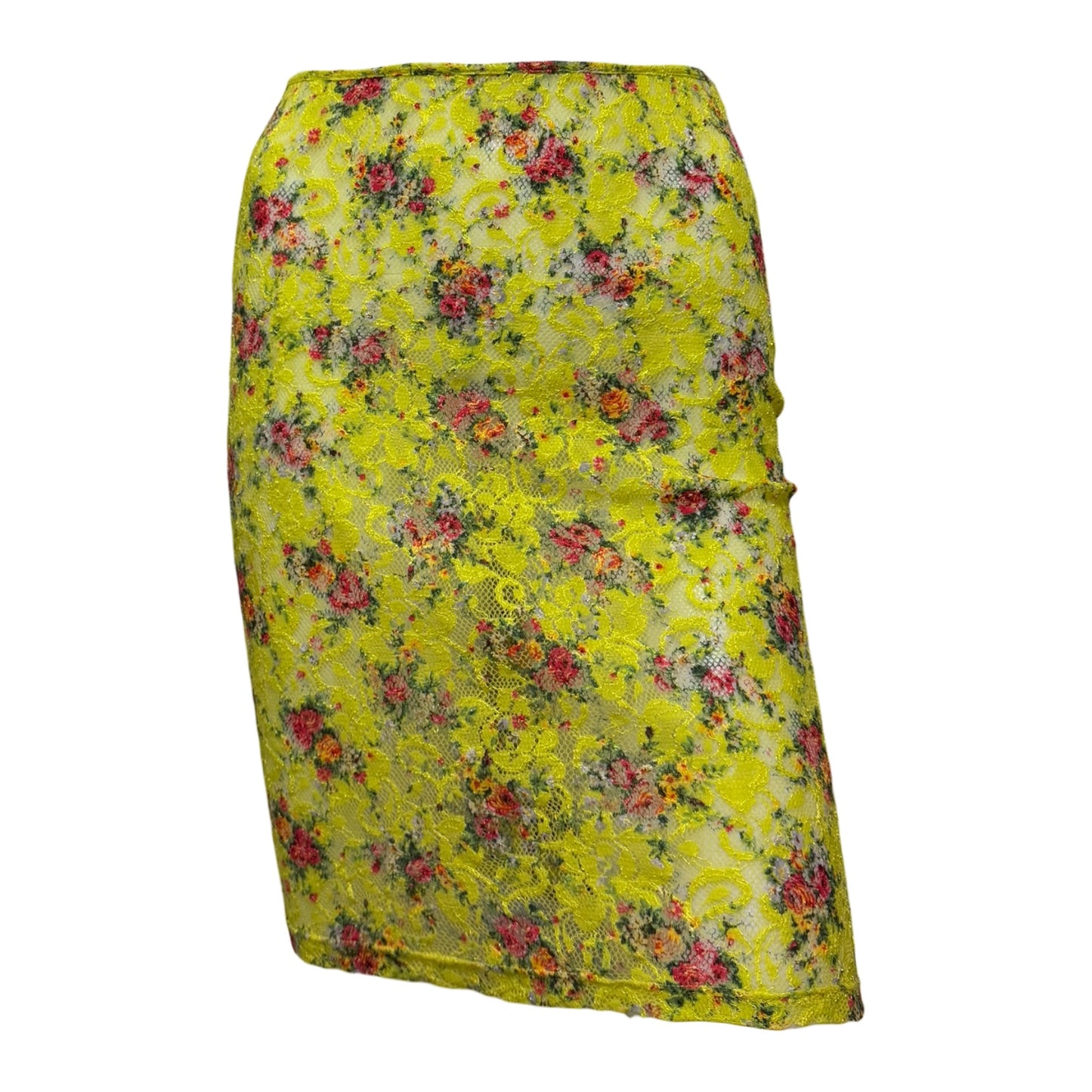 D&G Fall Winter 1999 Sheer Floral Lace Pencil Skirt