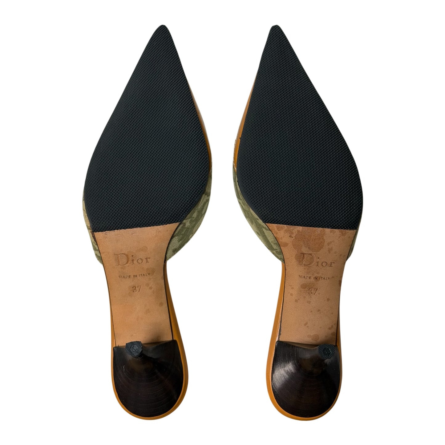 CHRISTIAN DIOR Fall Winter 2006 ‘Romantique’ Trotter Canvas & Leather Mules