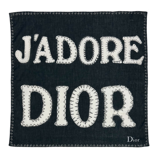 CHRISTIAN DIOR Vintage 2003 "J'ADORE DIOR" Appliqué Logo Scarf