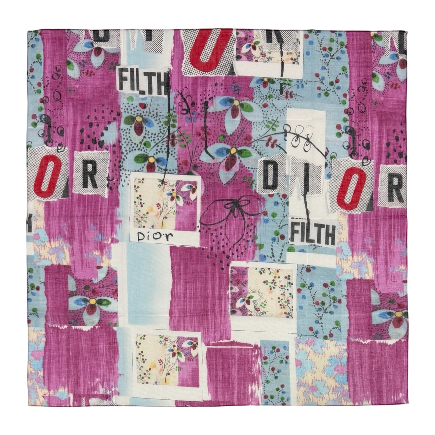 CHRISTIAN DIOR Spring Summer 2003 "FILTH" Print Cotton Scarf