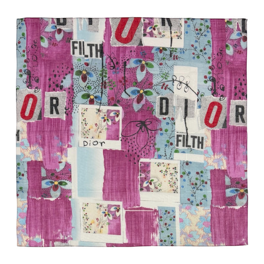 CHRISTIAN DIOR Spring Summer 2003 "FILTH" Print Cotton Scarf