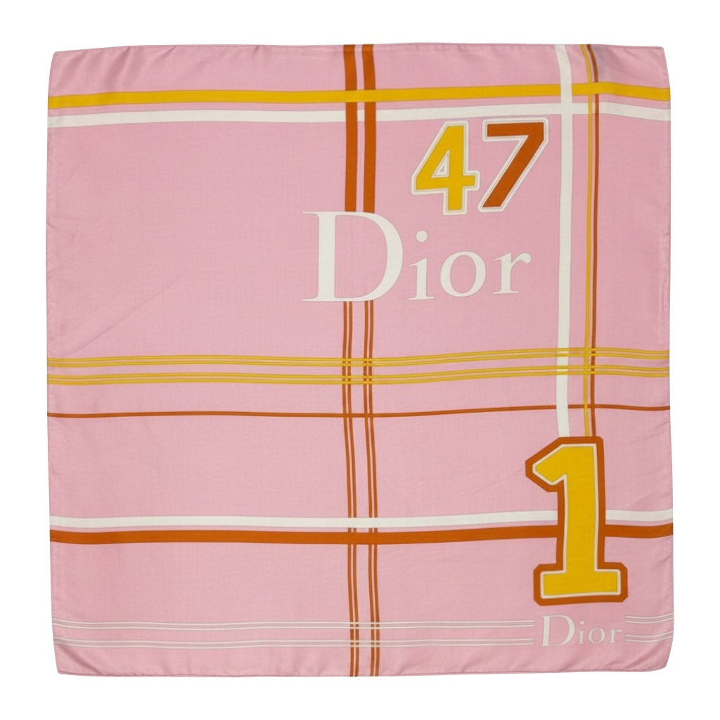 CHRISTIAN DIOR Vintage “47” Plaid Print Scarf