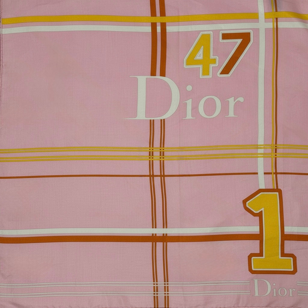 CHRISTIAN DIOR Vintage “47” Plaid Print Scarf