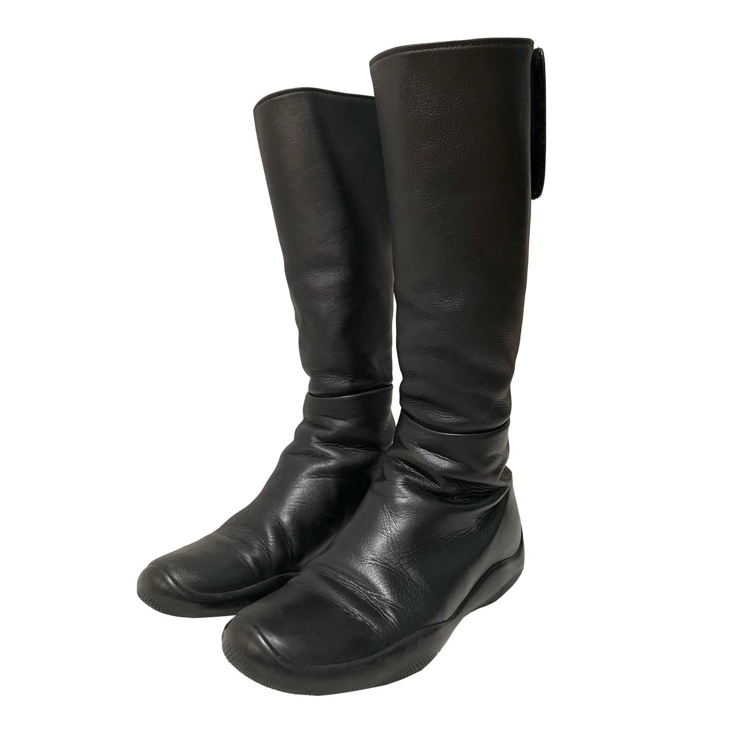 PRADA Leather Velcro Long Boots