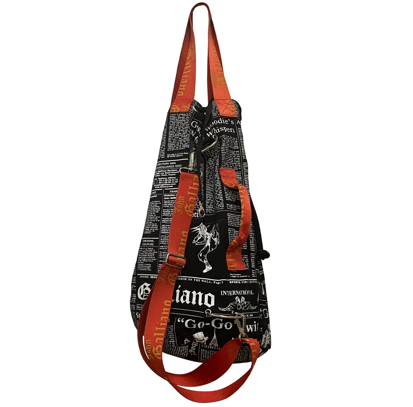 JOHN GALLIANO Three Way Newspaper Print Bag