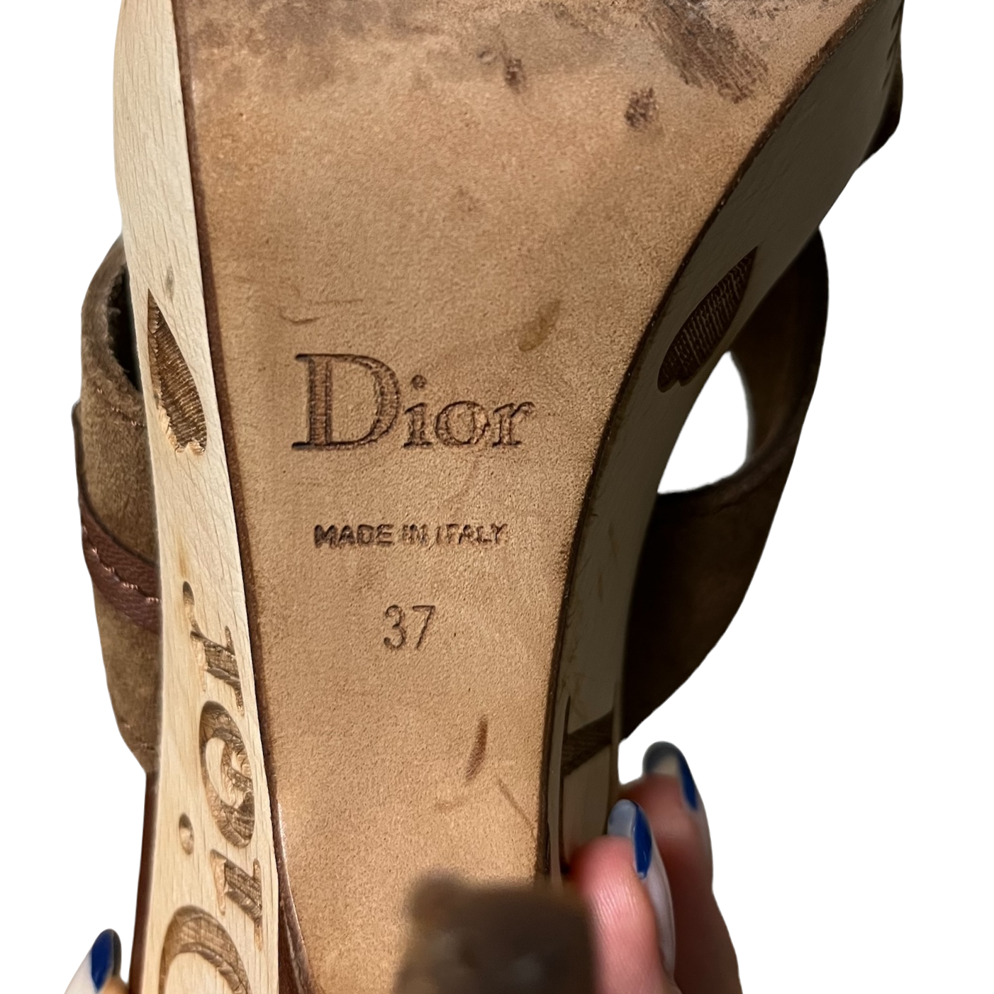 CHRISTIAN DIOR Peace and Love Wooden Sole Sandals