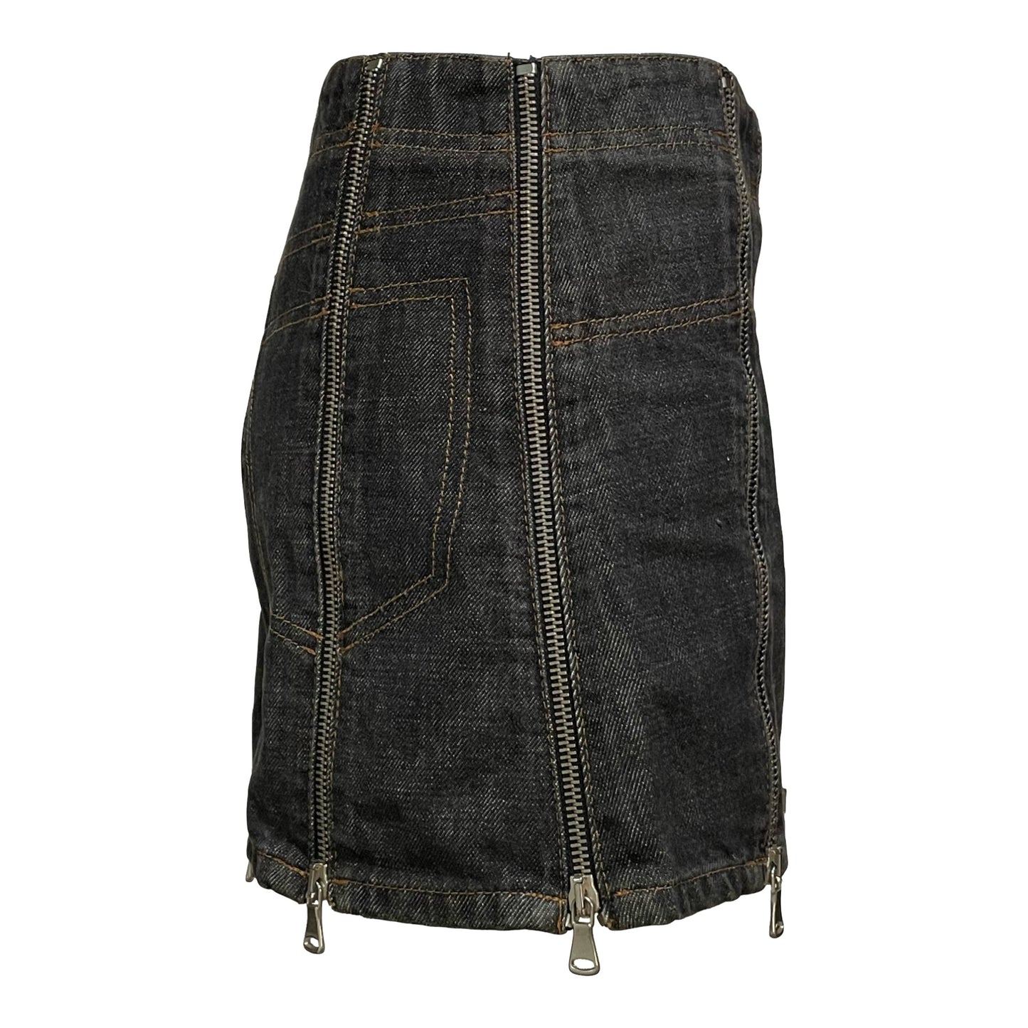 D&G Zipper Denim Mini Skirt