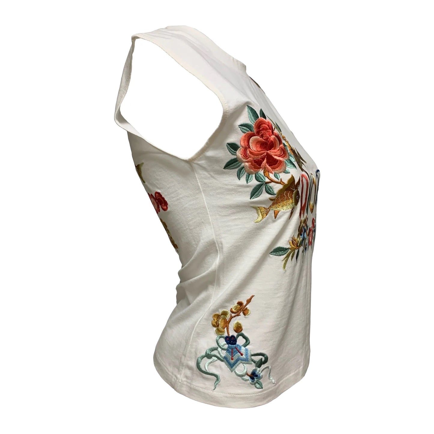 CHRISTIAN DIOR 2002 Floral Embroidered Tank Top