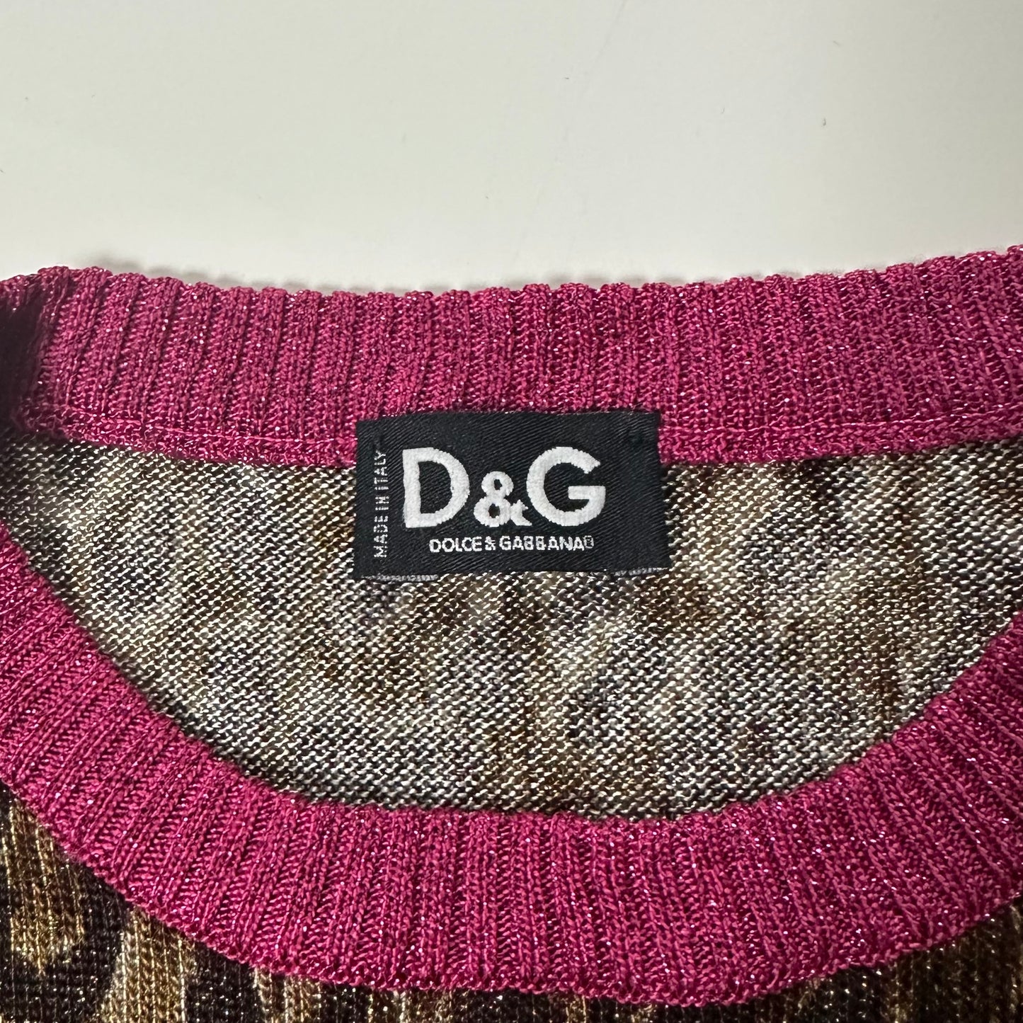 D&G Spring Summer 2001 Leopard Print Knit Tank Top