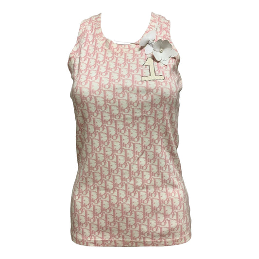 CHRISTIAN DIOR Pink Trotter Flower Tank Top