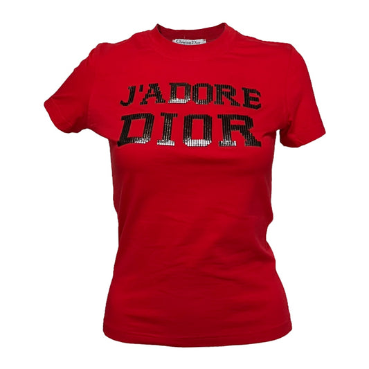 CHRISTIAN DIOR Fall Winter 2003 "J'ADORE DIOR" Studded T-Shirt