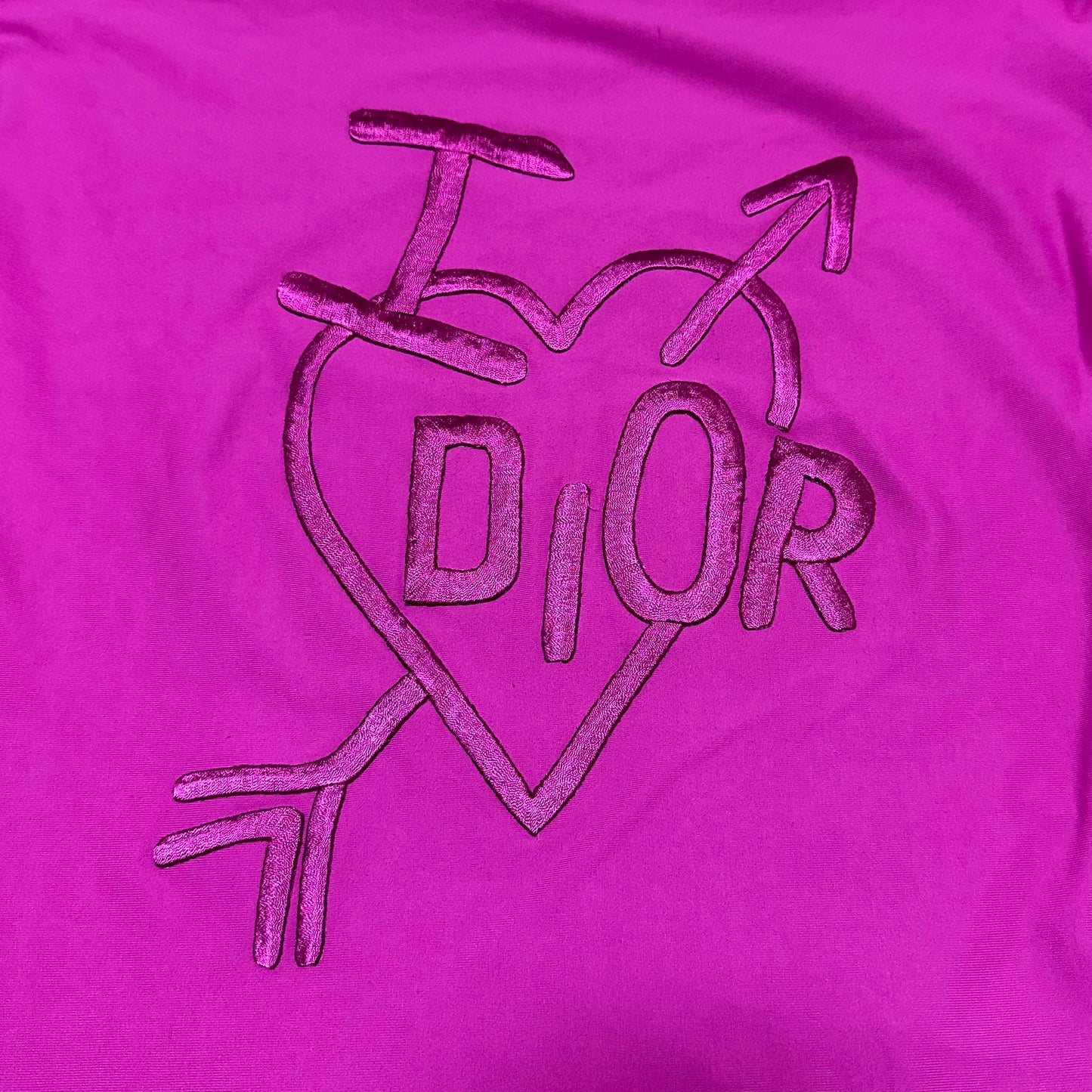 CHRISTIAN DIOR Fall Winter 2004 "I Heart Dior" Embroidered Logo Long Sleeve T-Shirt