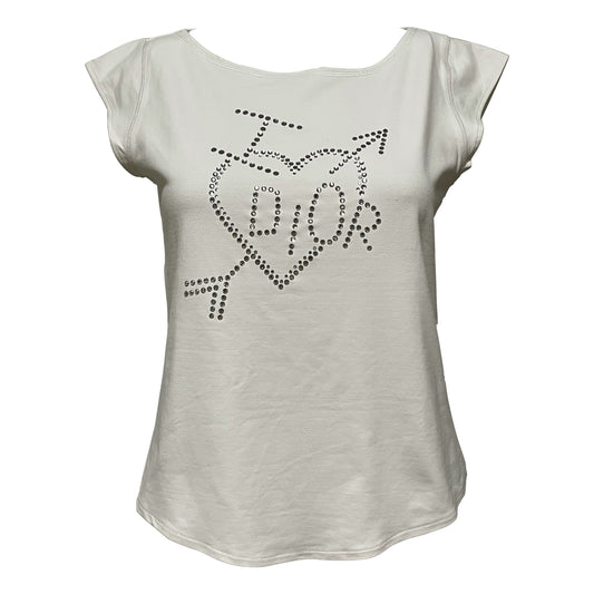 CHRISTIAN DIOR Fall Winter 2004 "I Heart Dior" Swarovski T-Shirt