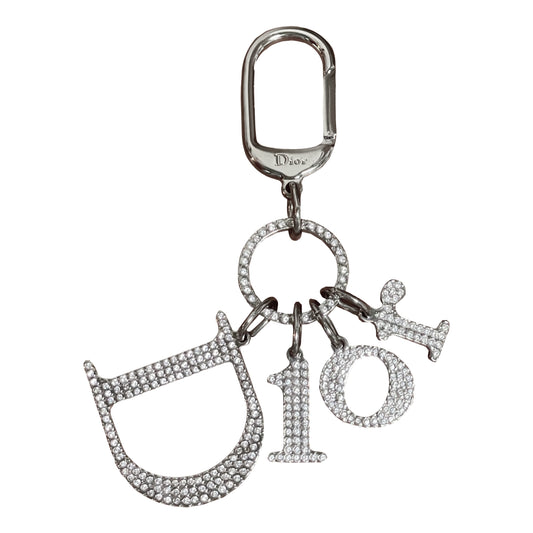 CHRISTIAN DIOR Swarovski Dior Logo Key Chain