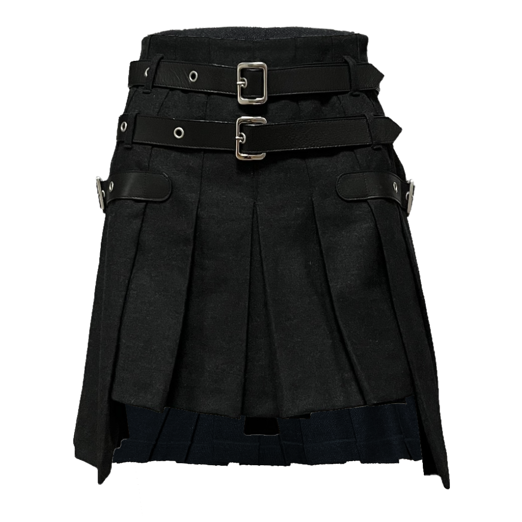 D&G Fall Winter 2003 High Waisted Asymmetric Pleated Mini Skirt