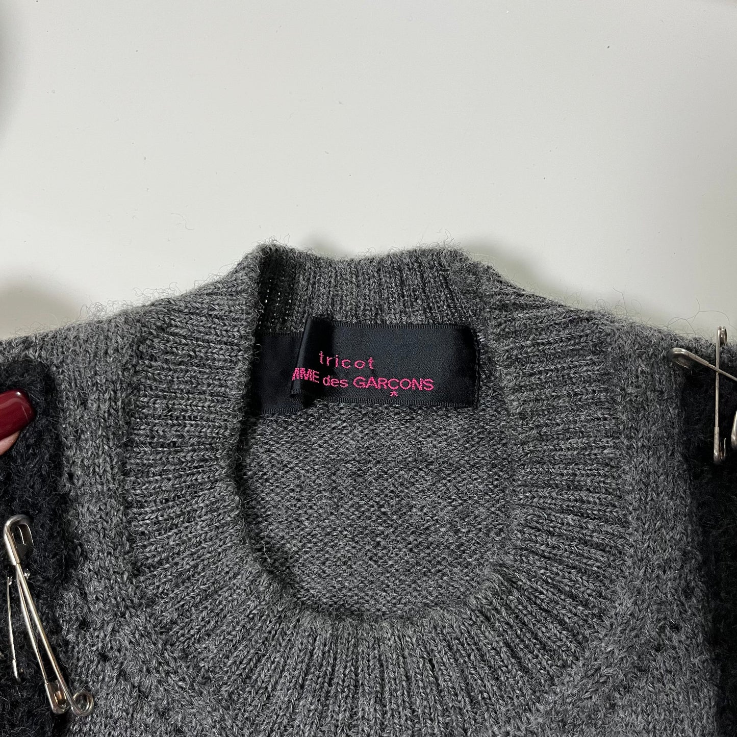 TRICOT COMME DES GARÇONS Safety Pin Detail Knit Vest