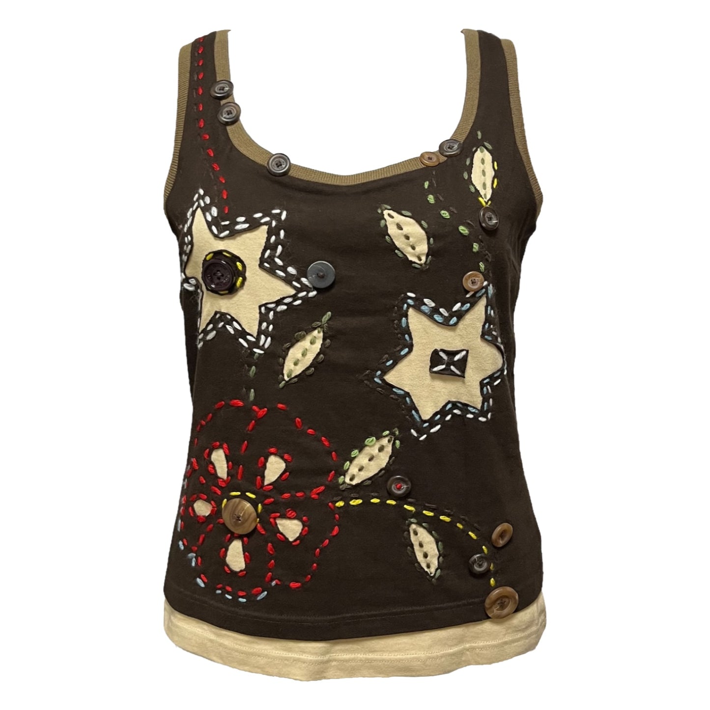 D&G 2002 Fall Winter Embroidered Floral Tank Top