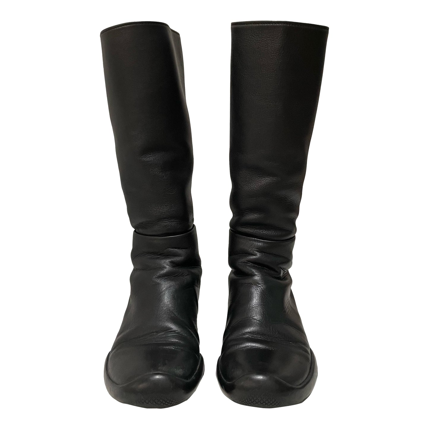 PRADA Leather Velcro Long Boots