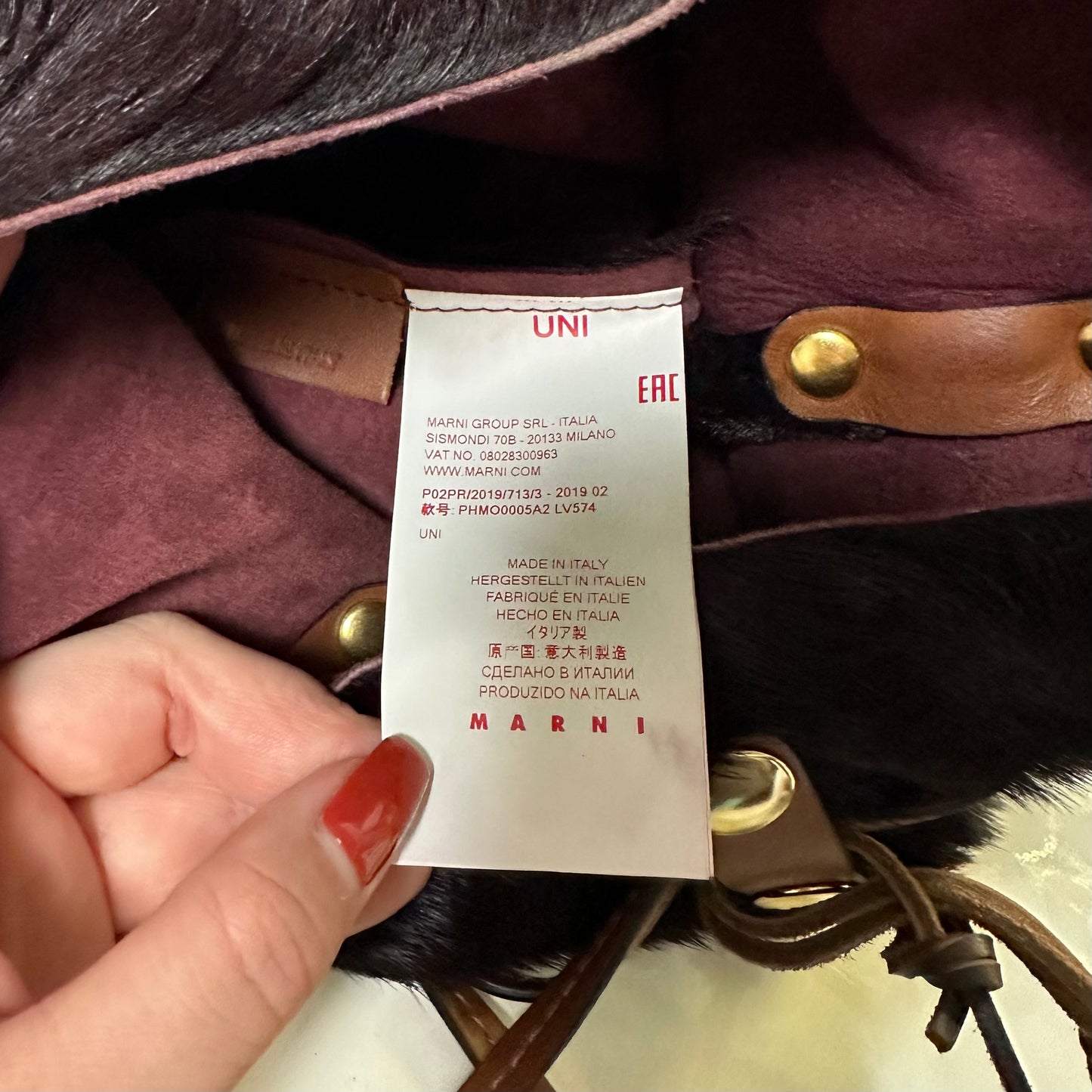 MARNI Fall Winter 2019 Unborn Calf Leather Clutch Bag