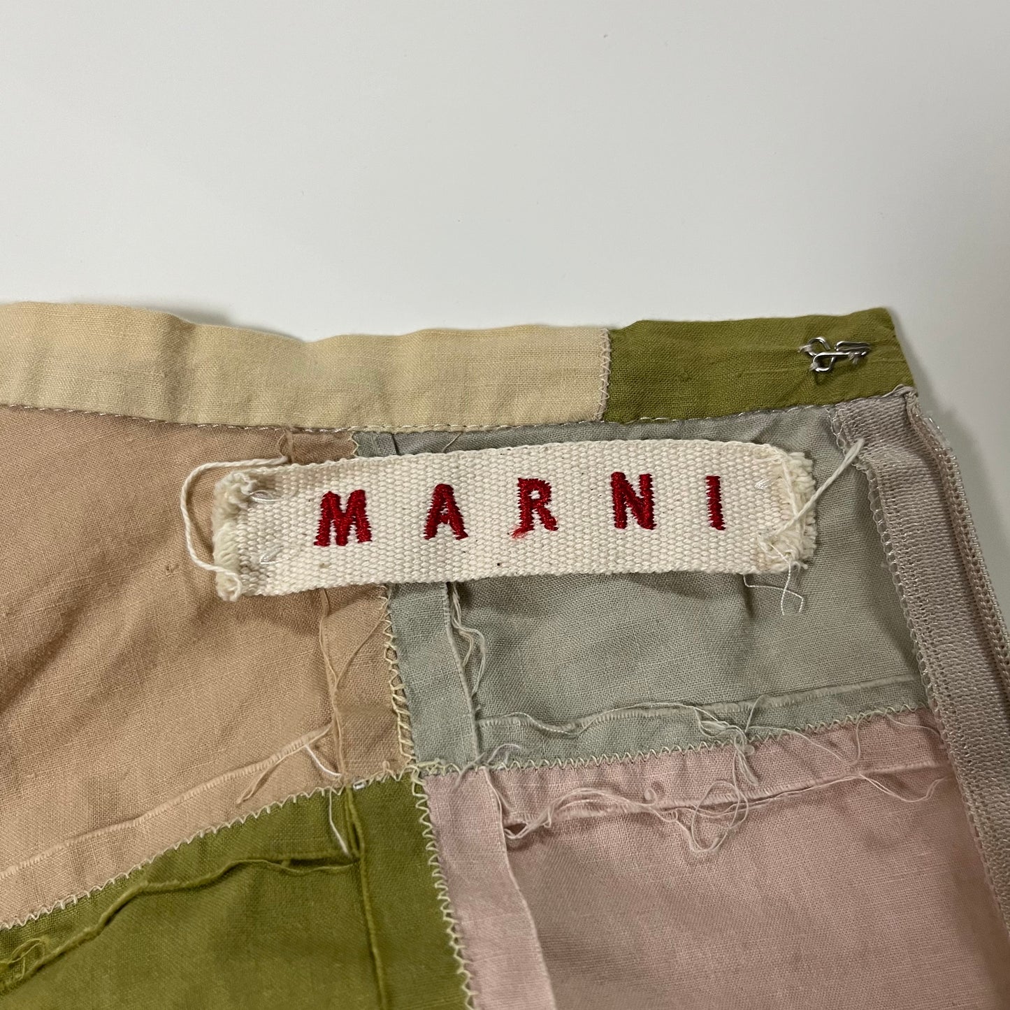 MARNI Fall Winter 2002 Patchwork Scrunched Drawstring Skirt