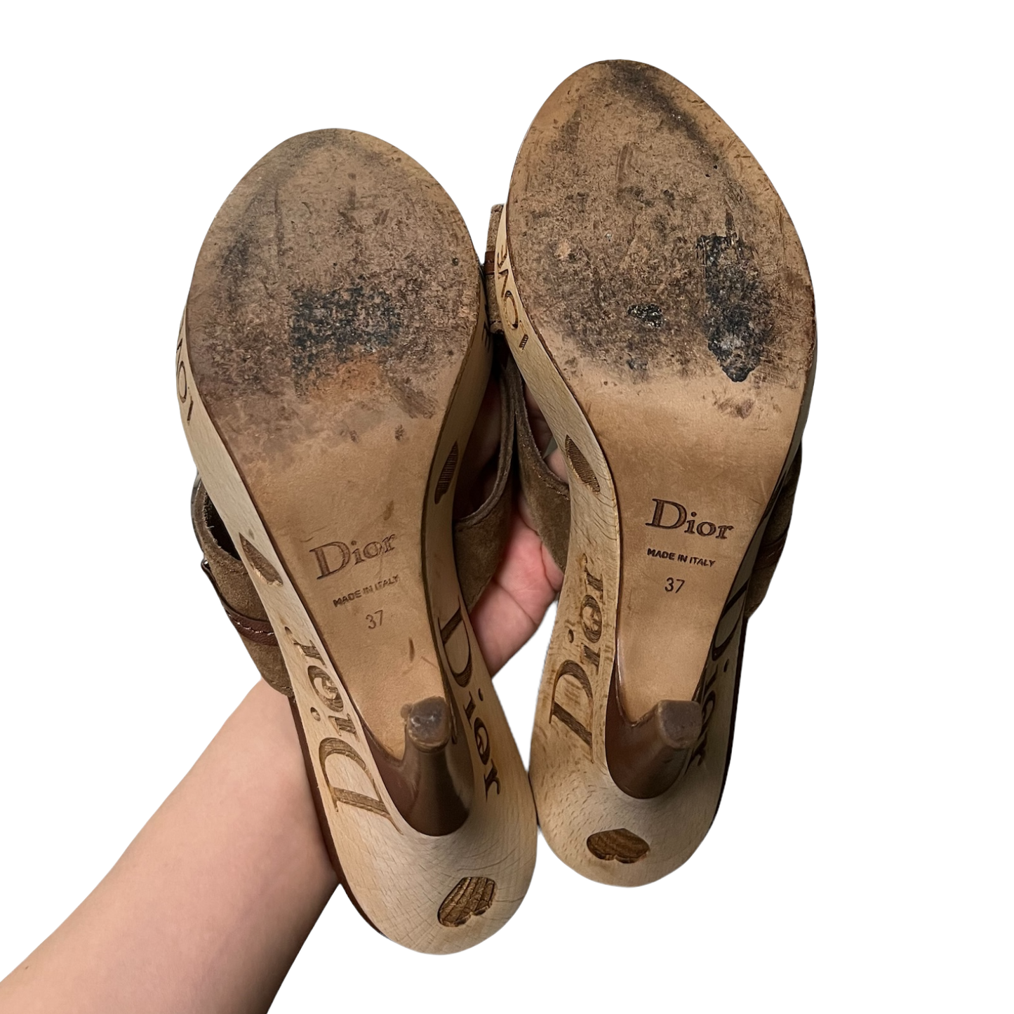 CHRISTIAN DIOR Peace and Love Wooden Sole Sandals
