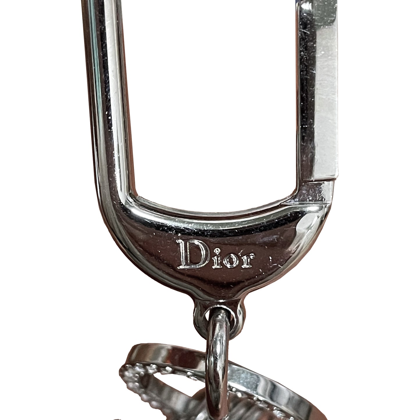 CHRISTIAN DIOR Swarovski Dior Logo Key Chain